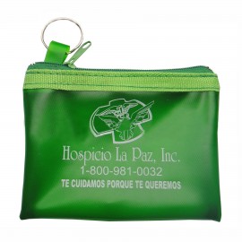 PVC Coin Purse / Key Pouch with Zipper Logo Branded