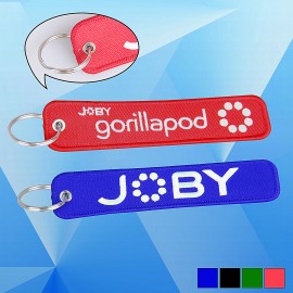 Custom Printed 5 1/2'' x 1 1/4'' Embroidered Keychain  Custom Printed 5 1/2