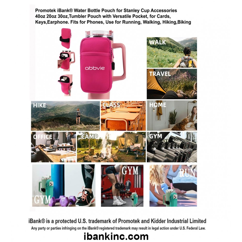 iBank  Carrier Pouch for Stanley Cup Water Bottle Custom Printed