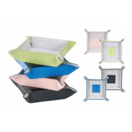 Logo Branded Top Grain Leather Catch All Case w/ Suede Interior  Logo Branded Top Grain Leather Catch All Case w/ Suede Interior