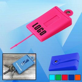 Logo Branded Silicone Card Sleeve with Key Holder