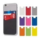 Custom Imprinted Dual Pocket Silicone Phone Wallet Moblie Card Holder