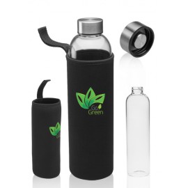  34 Oz. Aarthus Glass Water Bottles with Carrying Pouch