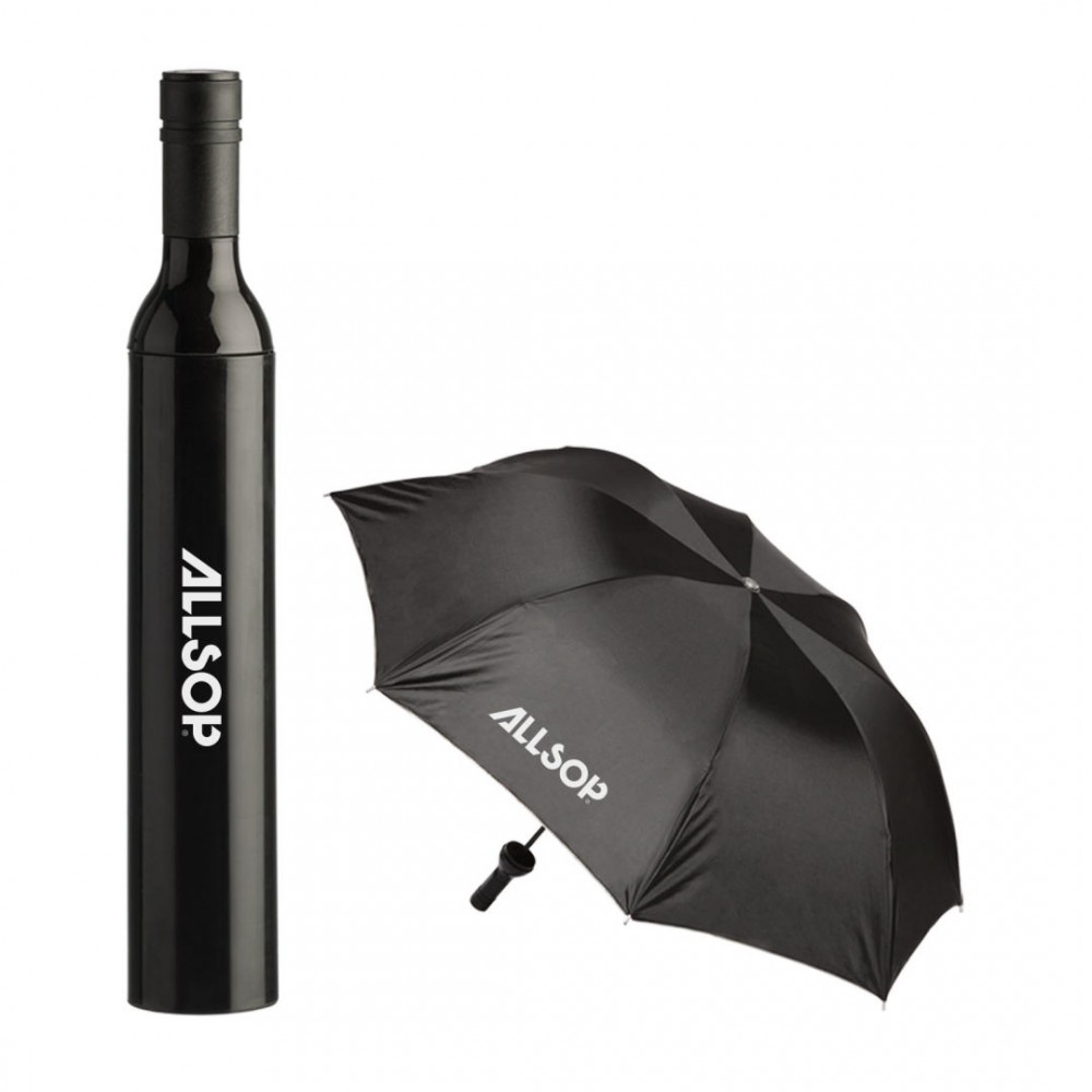  The Parisian Bottle Umbrella - Black