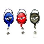 Oval Shape Retractable Badge Holder with Carabiner Clip