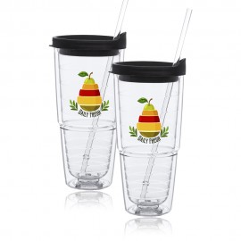 24 Oz. Double Wall Solid Clear Orbit Acrylic Tumblers   24 Oz. Double Wall Solid Clear Orbit Acrylic Tumblers