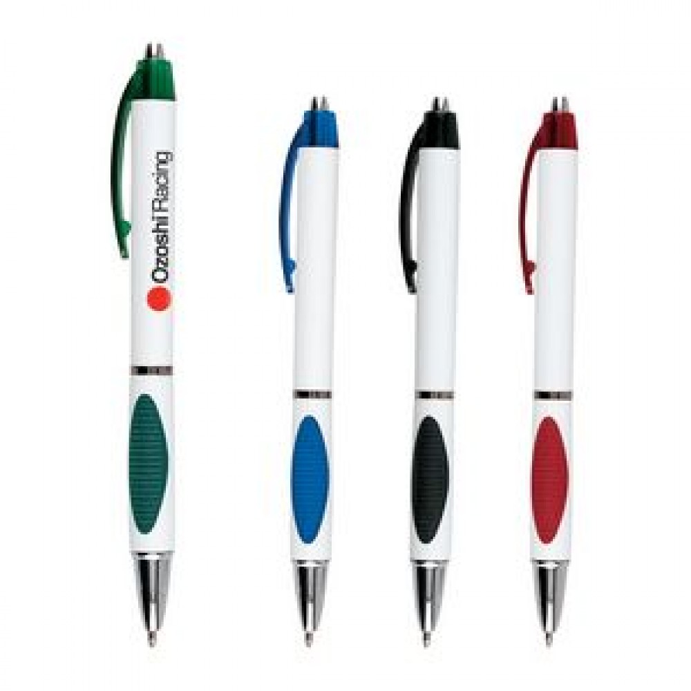 Elliptic White Pen w/ Translucent Gripper Elliptic White Pen w/ Translucent Gripper