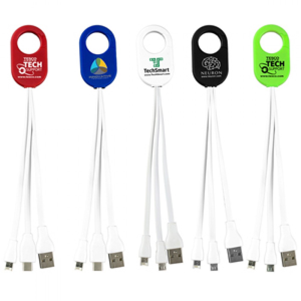 "Weber" 3-in-1 Charging Cable for Cell Phones & Tables w/ Carabiner "Weber" 3-in-1 Charging Cable for Cell Phones & Tables w/ Carabiner