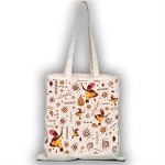  6 Oz. Natural Sublimated Convention Poly Canvas Tote Bag (15" x 16")