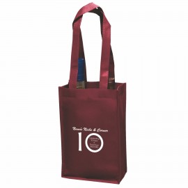  7"x3"x11" Wine Tote Bag - 2 Bottle Non-Woven Tote Bag