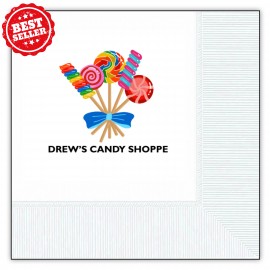  White Cocktail 3-Ply Beverage Napkins - Digital Print - Very Fast!