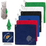 "The Wedge" 300GSM Heavy Duty Microfiber Golf Towel w/Metal Grommet & Clip