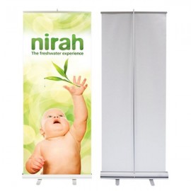  Rush 24 Hour Econo Roll Retractable Banner Stand w/ Graphic - 33.5"x80"