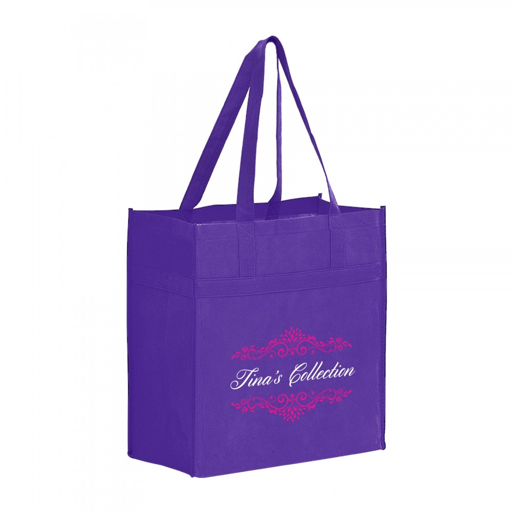 Heavy Duty Non-Woven Grocery Tote Bag w/ Insert (13"x7"x14") Heavy Duty Non-Woven Grocery Tote Bag w/ Insert (13"x7"x14")