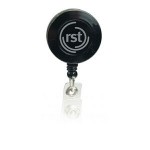  Pad Printed Retractable Badge Holder (Round w/ Slip on Clip)