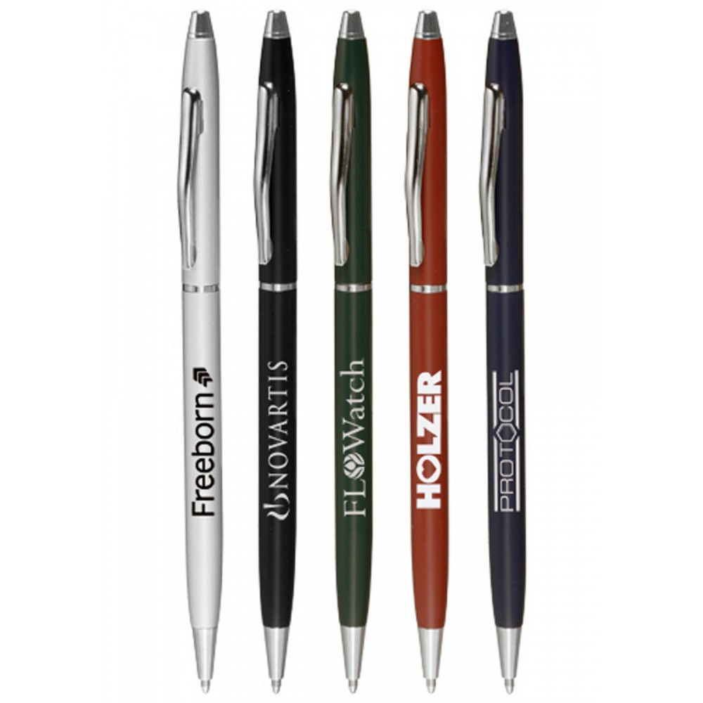  Slim Metal Executive Silver Hotel Pens