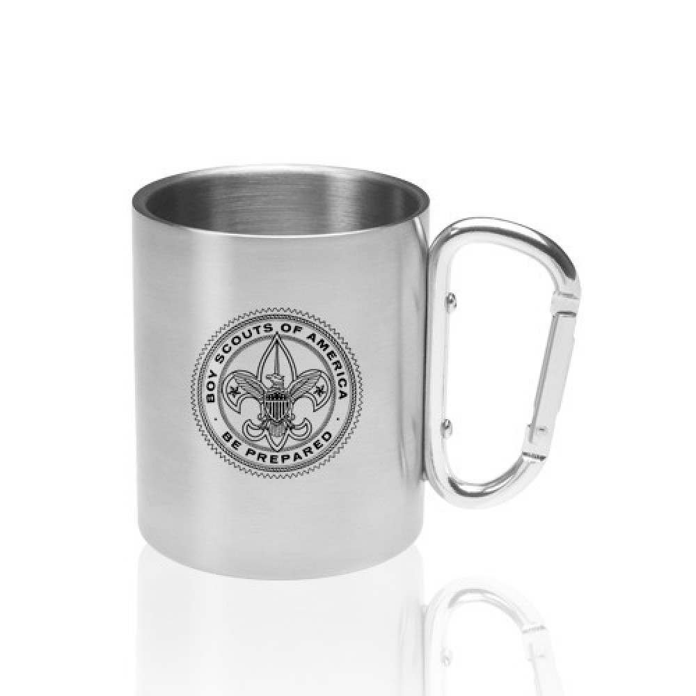 10 Oz. Carabiner Handle Stainless Steel Mugs 10 Oz. Carabiner Handle Stainless Steel Mugs