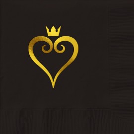  Black Cocktail 3-Ply Beverage Napkins - Custom Foil Print