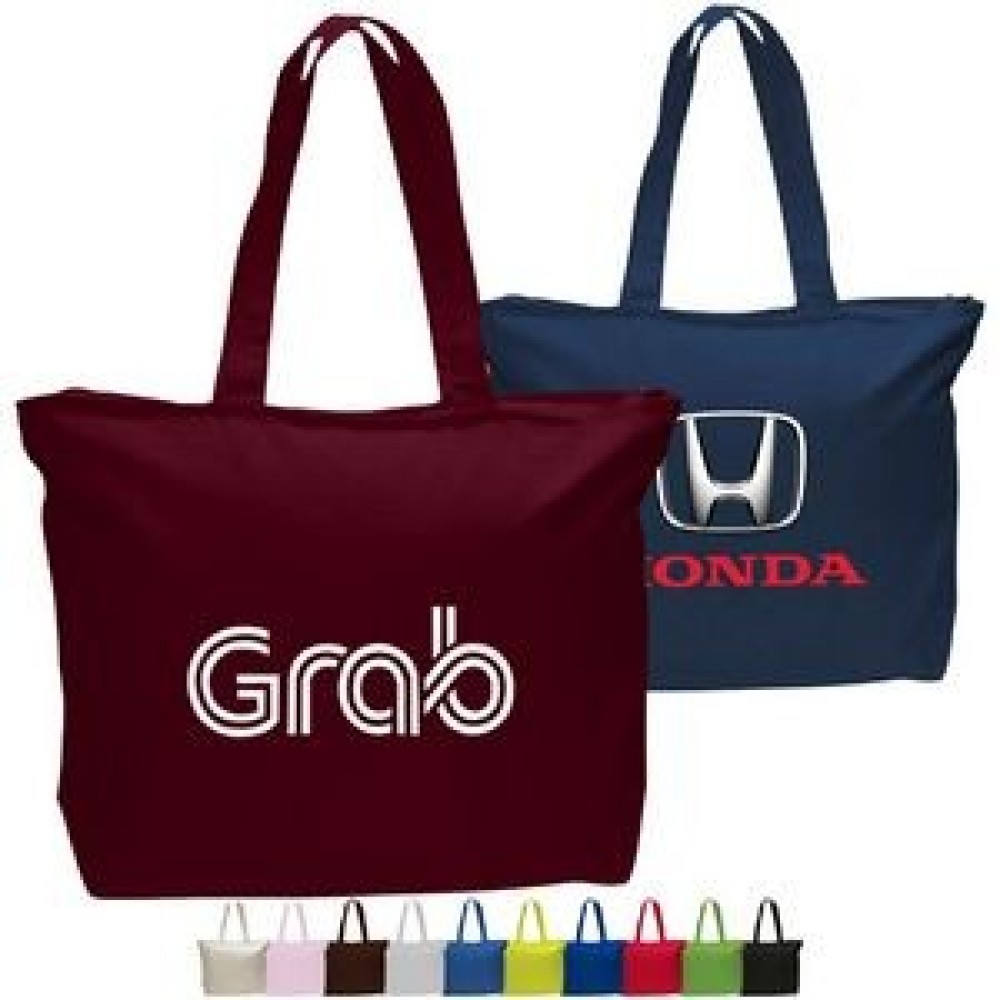 12 oz. Canvas Tote Bag w/ Gusset & Zipper Closure Pocket Bag (20" X15"x5") 12 oz. Canvas Tote Bag w/ Gusset & Zipper Closure Pocket Bag (20" X15"x5")