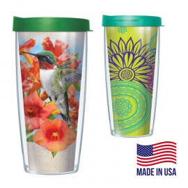  16 oz. Full Color Travel Tumbler, Polycarbonate Double Wall Mugs
