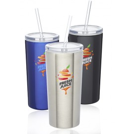  16 Oz. Mira Stainless Steel Tumblers with Straw