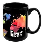 15 Oz. Full Color Black Stoneware Magna Mug