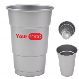 16 Oz Custom Logo Aluminum Reusable Stadium Party Beer Cup   16 Oz Custom Logo Aluminum Reusable Stadium Party Beer Cup