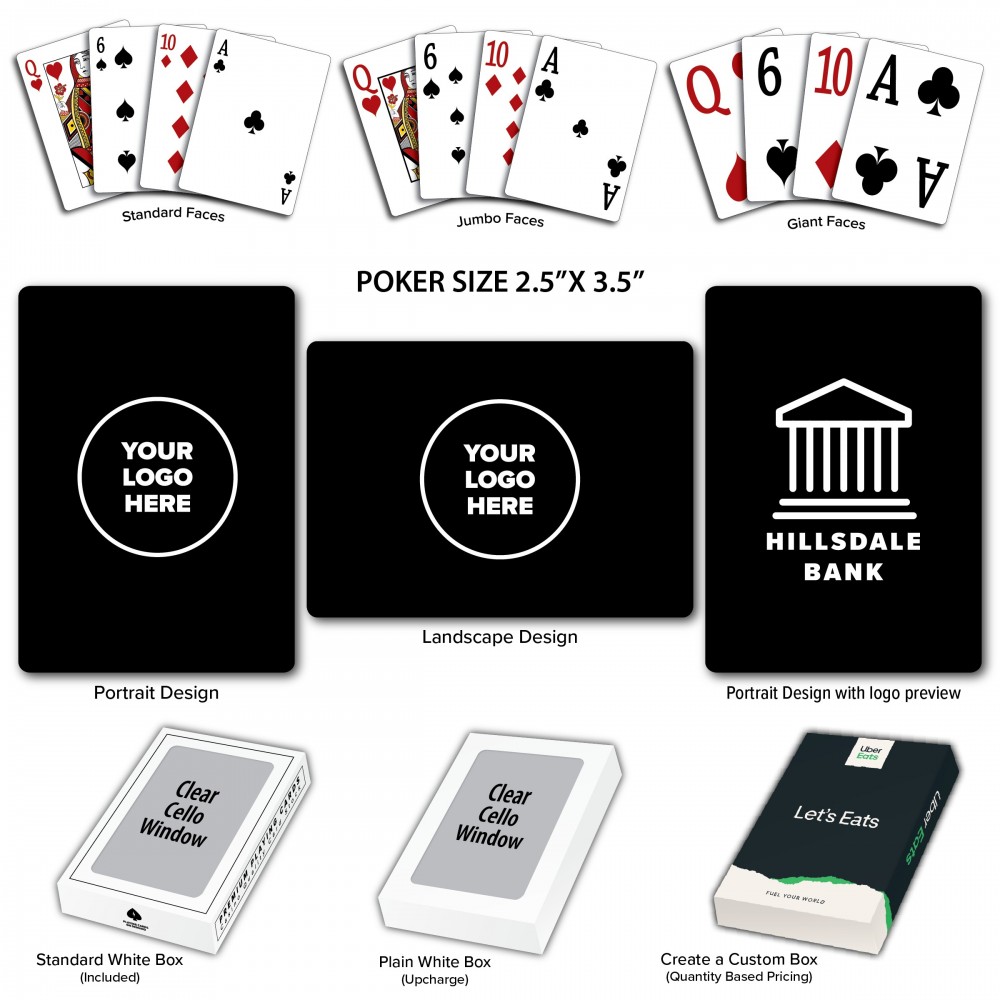  Solid Back Black Poker Size Playing Cards