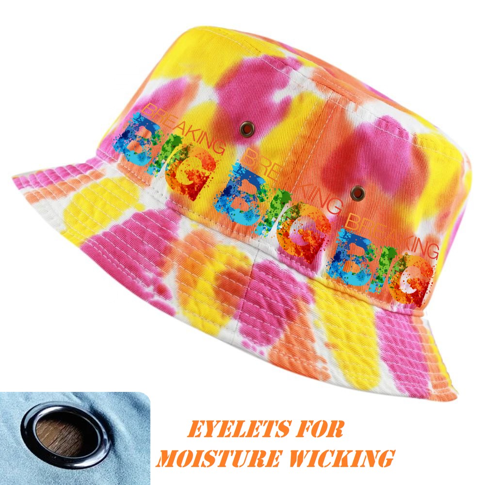 Dye-Sublimated Unconstructed Bucket Hats w/ Metal Eyelets Dye-Sublimated Unconstructed Bucket Hats w/ Metal Eyelets