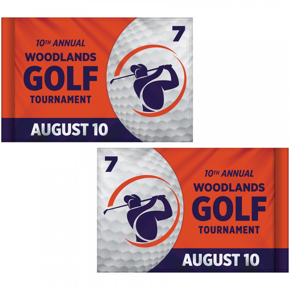  14" x 20" Custom Double Sided Knitted Polyester Golf Flag with Tube