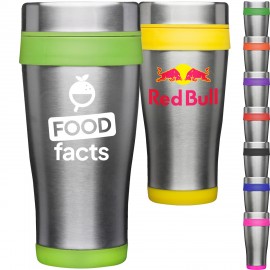 16 oz Curved Steel Acrylic Tumbler w/Slide Lock Color Accent   16 oz Curved Steel Acrylic Tumbler w/Slide Lock Color Accent