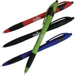  Color Barrel European Design Ballpoint Pen w/ Rubber Grip