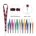  3/4" Full Color Polyester Lanyard W/ J Hook And Breakaway