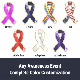 Awareness Ribbon Lapel Pin - Any Color - Fully Customizable   Awareness Ribbon Lapel Pin - Any Color - Fully Customizable