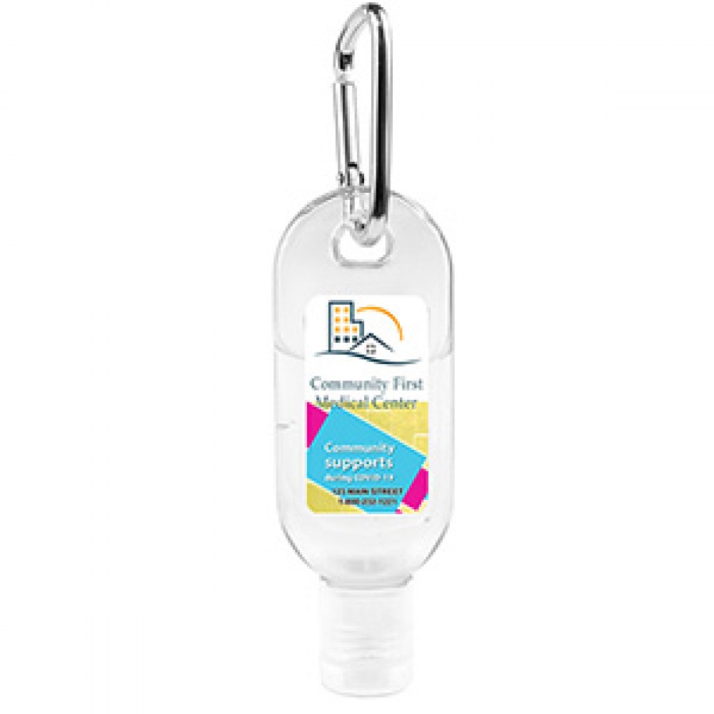 1.0 oz Hand Sanitizer Antibacterial Gel in Flip-Top Bottle with Carabiner 1.0 oz Hand Sanitizer Antibacterial Gel in Flip-Top Bottle with Carabiner