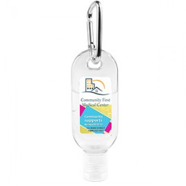  1.0 oz Hand Sanitizer Antibacterial Gel in Flip-Top Bottle with Carabiner