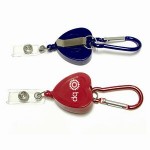 Heart 29" Retractable Badge Holder with Carabiner