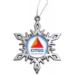  Bright Nickel Snowflake Ornament - Two Sided