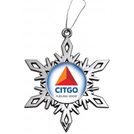  Bright Nickel Snowflake Ornament - Two Sided