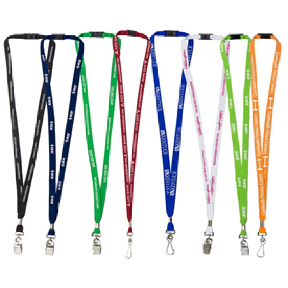 3/8" Silkscreen Lanyard w/ Free Breakaway Safety Release 3/8" Silkscreen Lanyard w/ Free Breakaway Safety Release