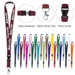  3/4'' Full Color Lanyard W/ Lobster Claw, Buckle And Breakaway
