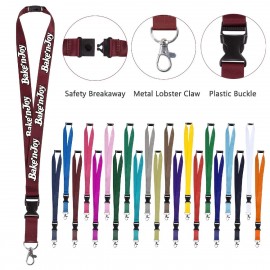3/4'' Full Color Lanyard W/ Lobster Claw, Buckle And Breakaway   3/4