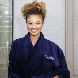 Terry Velour Shawl Collar Robe (Color Robe, Embroidered)   Terry Velour Shawl Collar Robe (Color Robe, Embroidered)