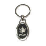 Oval Shape Chrome Metal Split Ring Key Holder