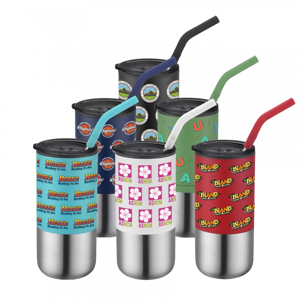 16 oz. Double Wall Color Body Tumbler w/Straw and Lid 16 oz. Double Wall Color Body Tumbler w/Straw and Lid