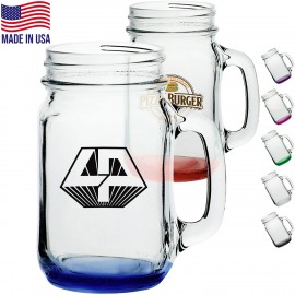  16 Oz.Made in USA Mason Drinking Jars w/Handles