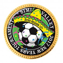  Vibraprint Round Decorative Boarder Lapel Pins (1")