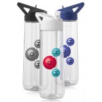  30 oz. Fitness Plastic Water Bottle with Sip Straw