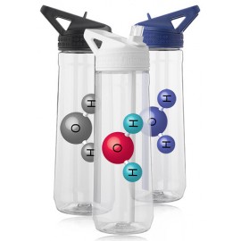  30 oz. Fitness Plastic Water Bottle with Sip Straw