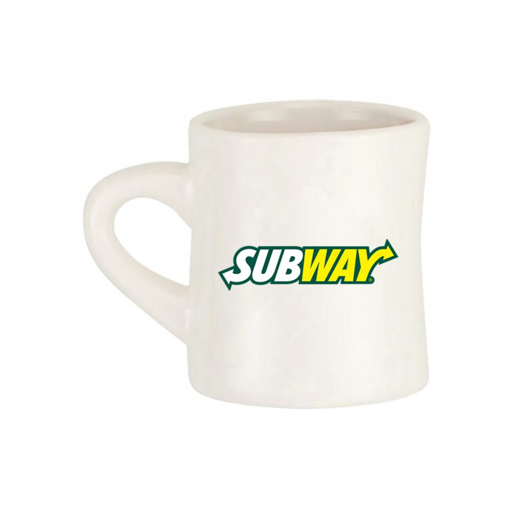  11 oz. Milky White Ceramic Diner Mugs w/ Custom Logo